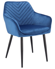 Granatowe nowoczesne krzesło z podłokietnikami - Erfo w sklepie Edinos.pl