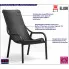 Antracytowe krzesło do ogrodu Fidos