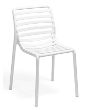 Białe minimalistyczne krzesło ogrodowe - Elgo w sklepie Edinos.pl