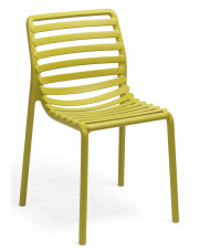 Żółte sztaplowane krzesło ogrodowe - Elgo w sklepie Edinos.pl