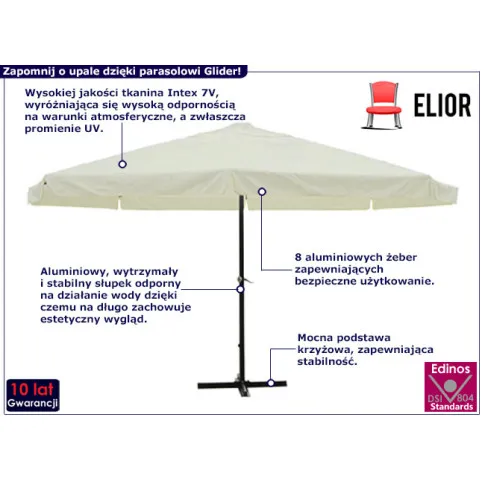 Parasol do ogrodu Glider biały