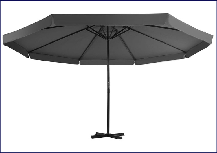 Duży parasol ogrodowy z podstawą Diola kolor antracyt