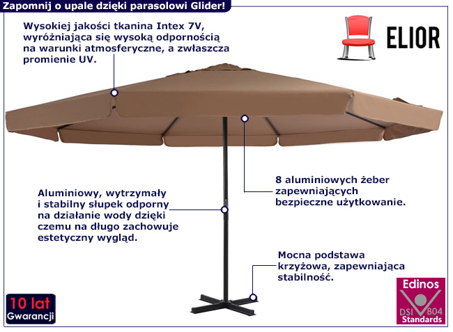 Beżowy parasol ogrodowy Diola