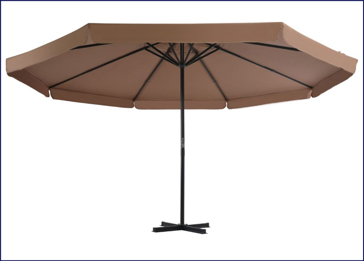 Duży parasol ogrodowy z podstawą Diola kolor beżowy