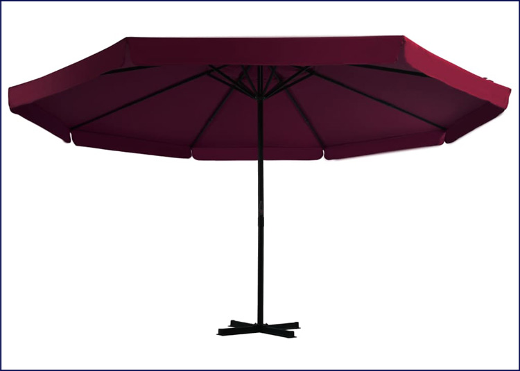 Duży parasol ogrodowy z podstawą Glider kolor bordowy
