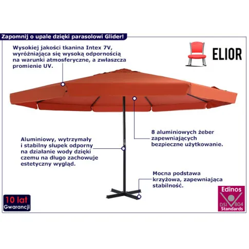 Parasol do ogrodu Glider terakota