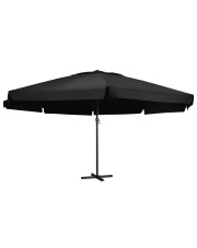 Czarny parasol ogrodowy z aluminiowym stelażem - Glider