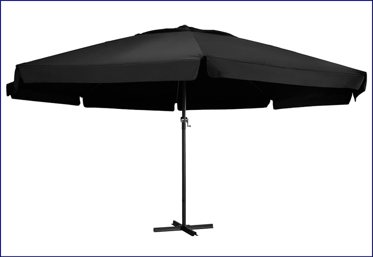Duży parasol ogrodowy z podstawą Glider kolor czarny