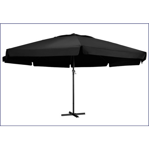 Czarny parasol ogrodowy z podstawą Glider