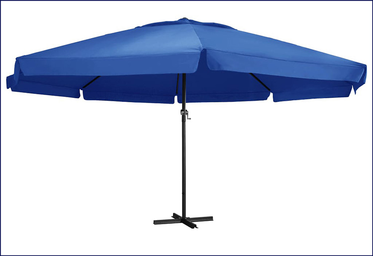 Duży parasol ogrodowy z podstawą Glider kolor lazurowy