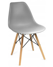 Szare krzesło do stołu w stylu skandynawskim - Huso 3X w sklepie Edinos.pl