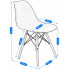 wymiary minimalistycznego krzesła kuchennego w stylu skandynawskim Huso 3X