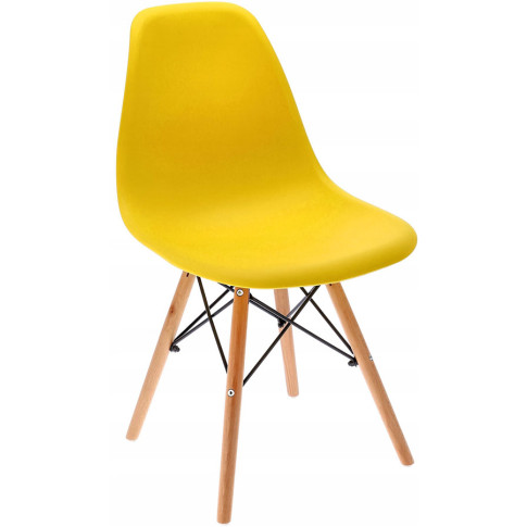 żółte skandynawskie krzesło do jadalni Huso 3X