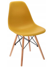 Krzesło do jadalni w stylu skandynawskim musztardowy - Huso 3X w sklepie Edinos.pl
