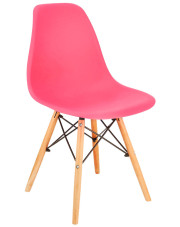 Różowe krzesło kuchenne w stylu skandynawskim - Huso 3X w sklepie Edinos.pl