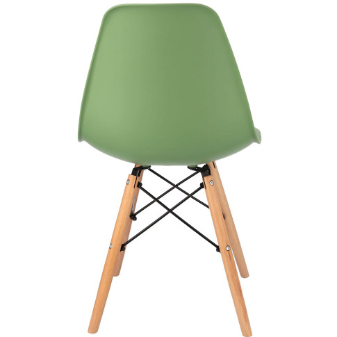 zielone krzesło na drewnianych nogach Huso 3X