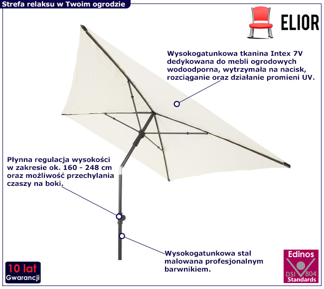 Kremowy parasol do ogrodu Oliila