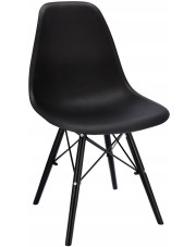 Czarne krzesło do salonu skandynawskiego - Huso 4X w sklepie Edinos.pl