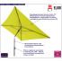 Limonkowy prostokątny parasol do ogrodu Pevo