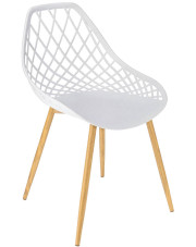 Białe krzesło ażurowe do kuchni - Kifo 3X w sklepie Edinos.pl