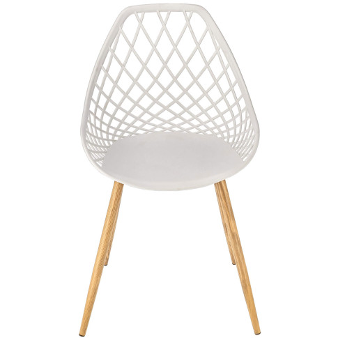 białe krzesło ogrodowe z ażurowym oparciem Kifo 3X