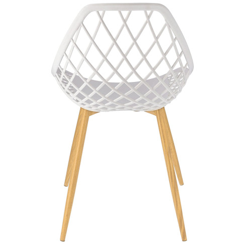białe krzesło z ażurowym oparciem do kuchni Kifo 3X