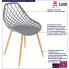 Infografika szarego krzesła z ażurowym oparciem Kifo 3X