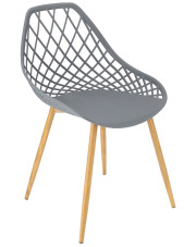 Szare krzesło metalowe z ażurowym siedziskiem - Kifo 3X w sklepie Edinos.pl