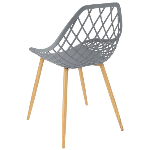 szare krzesło nowoczesne z ażurowym oparciem Kifo 3X