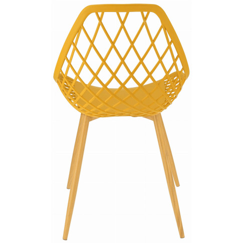ażurowe krzesło kuchenne metalowe Kifo 3X musztardowy