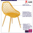 Infografika musztardowego krzesła z ażurowym oparciem Kifo 3X