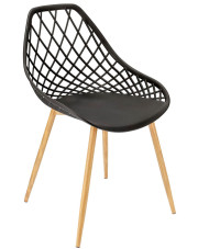 Czarne krzesło ażurowe do minimalistycznej kuchni - Kifo 3X w sklepie Edinos.pl
