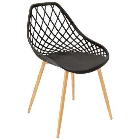 czarne ażurowe krzesło kuchenne nowoczesne Kifo 3X