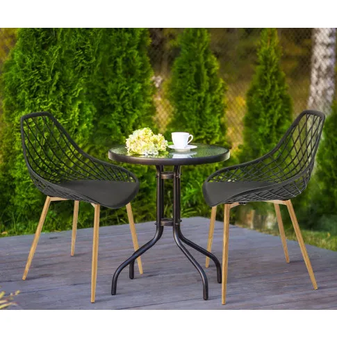 czarne krzesło ażurowe na taras Kifo 3X