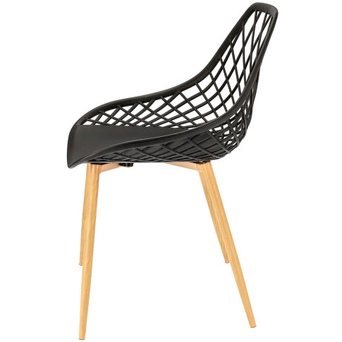 czarne krzesło z ażurowym oparciem kifo 3x