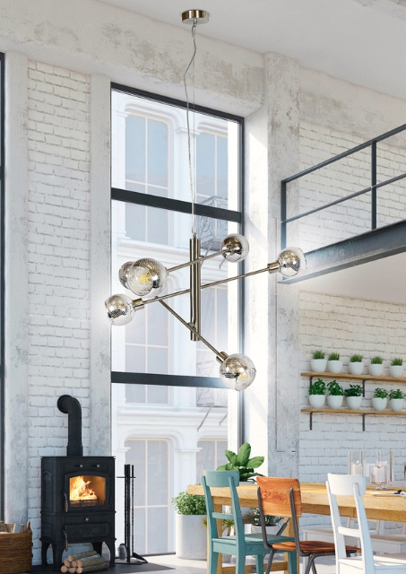 Nowoczesna lampa wisząca sześcioramienna - K175-Fresko