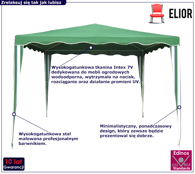 Zielony namiot ogrodowy Bohil