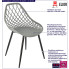 Infografika szarego krzesła z ażurowym oparciem Kifo 4X