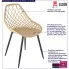 Infografika beżowego krzesła z ażurowym oparciem Kifo 4X