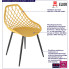 Infografika krzesła z ażurowym oparciem musztardowe Kifo 4X