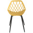 musztardowe ażurowe krzesło metalowe kuchenne Kifo 4X