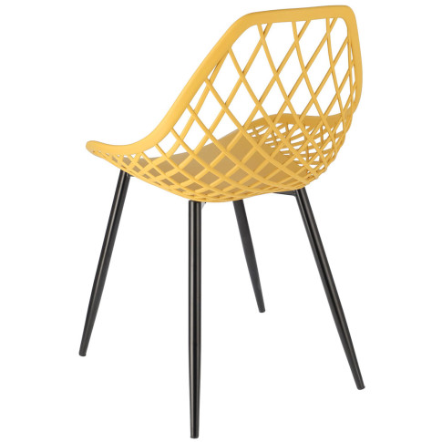 musztardowe krzesło ażurowe do jadalni nowoczesnej Kifo 4X