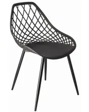 Czarne ażurowe krzesło w stylu nowoczesnym - Kifo 5X w sklepie Edinos.pl