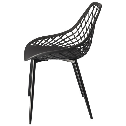 czarne ażurowe krzesło metalowe kuchenne Kifo 5X