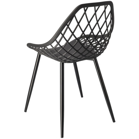 czarne ogrodowe krzesło nowoczesne z ażurowym oparciem Kifo 5X
