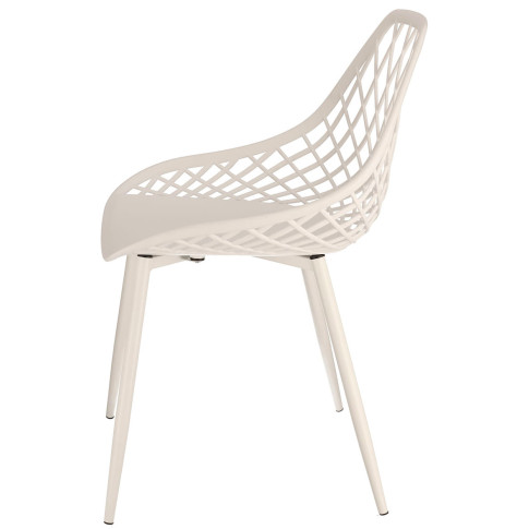 białe ażurowe krzesło tarasowe metalowe Kifo 5X