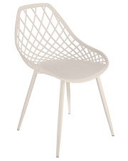 Białe metalowe krzesło ażurowe na taras - Kifo 5X w sklepie Edinos.pl