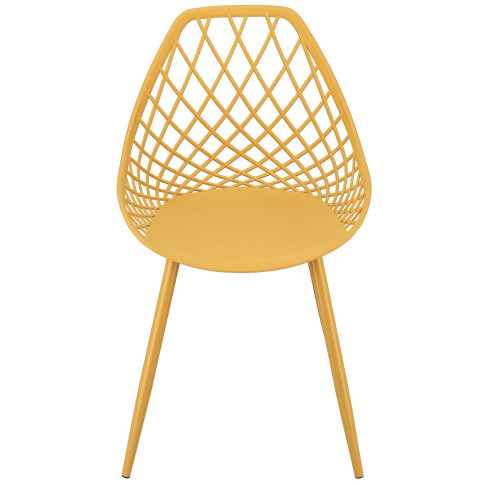musztardowe krzesło kuchenne ażurowe Kifo 5X