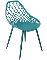 Ażurowe krzesło metalowe nowoczesne morski niebieski - Kifo 5X w sklepie Edinos.pl
