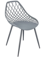 Szare krzesło balkonowe z ażurowym oparciem - Kifo 5X w sklepie Edinos.pl